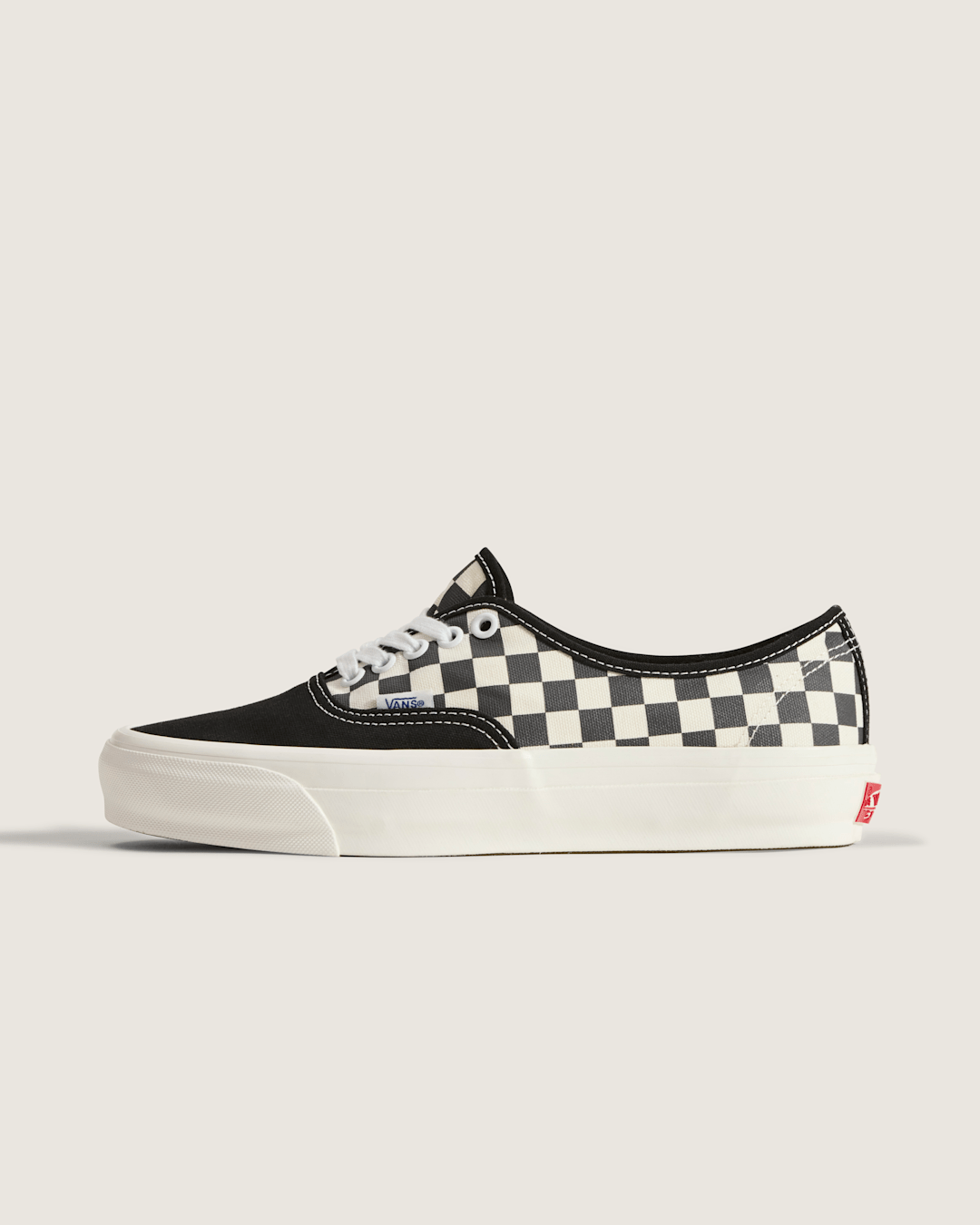 Vans Premium Authentic Checkerboard Shoe in Checkerboard Asphalt Grey / White