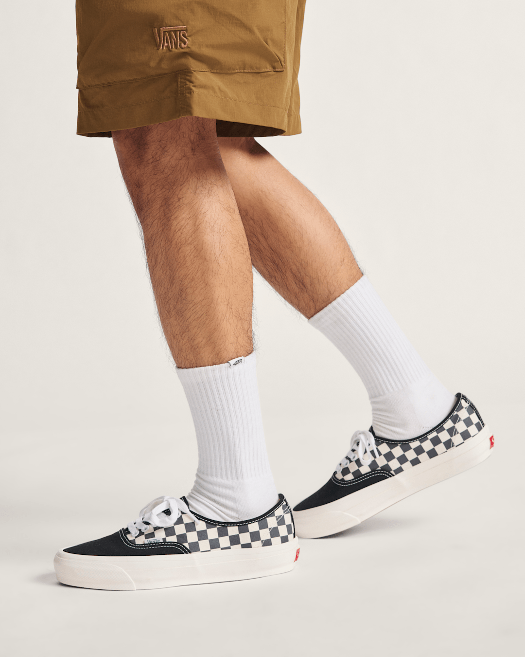 Vans Premium Authentic Checkerboard Shoe in Checkerboard Asphalt Grey / White