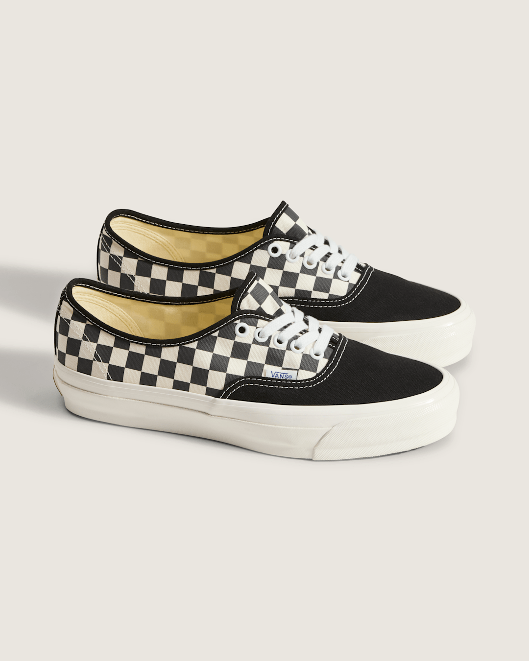 Vans Premium Authentic Checkerboard Shoe in Checkerboard Asphalt Grey / White