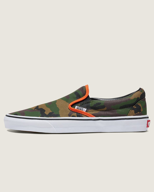 Vans Customs Classic Slip-On Shoe in Camo Jungle Green
