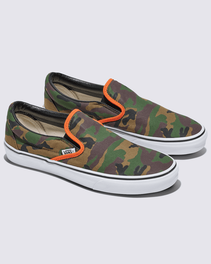 Vans Customs Classic Slip-On Shoe in Camo Jungle Green