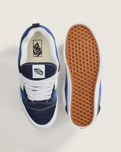 Vans Knu Skool Shoe in Navy Blue / True White