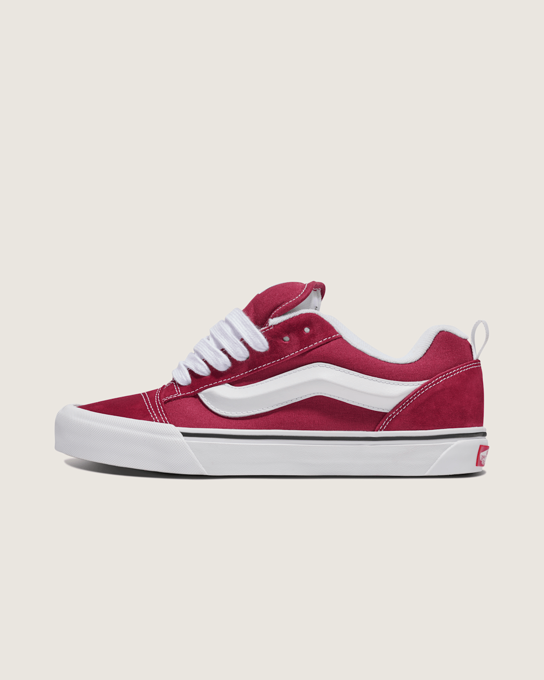 Vans Knu Skool Shoe in Rhododendron Red
