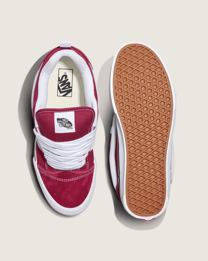 Vans Knu Skool Shoe in Rhododendron Red
