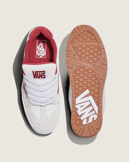 Vans Upland Shoe in White / Sun-Dried Tomato Red