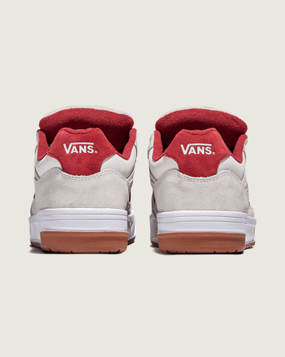 Vans Upland Shoe in White / Sun-Dried Tomato Red