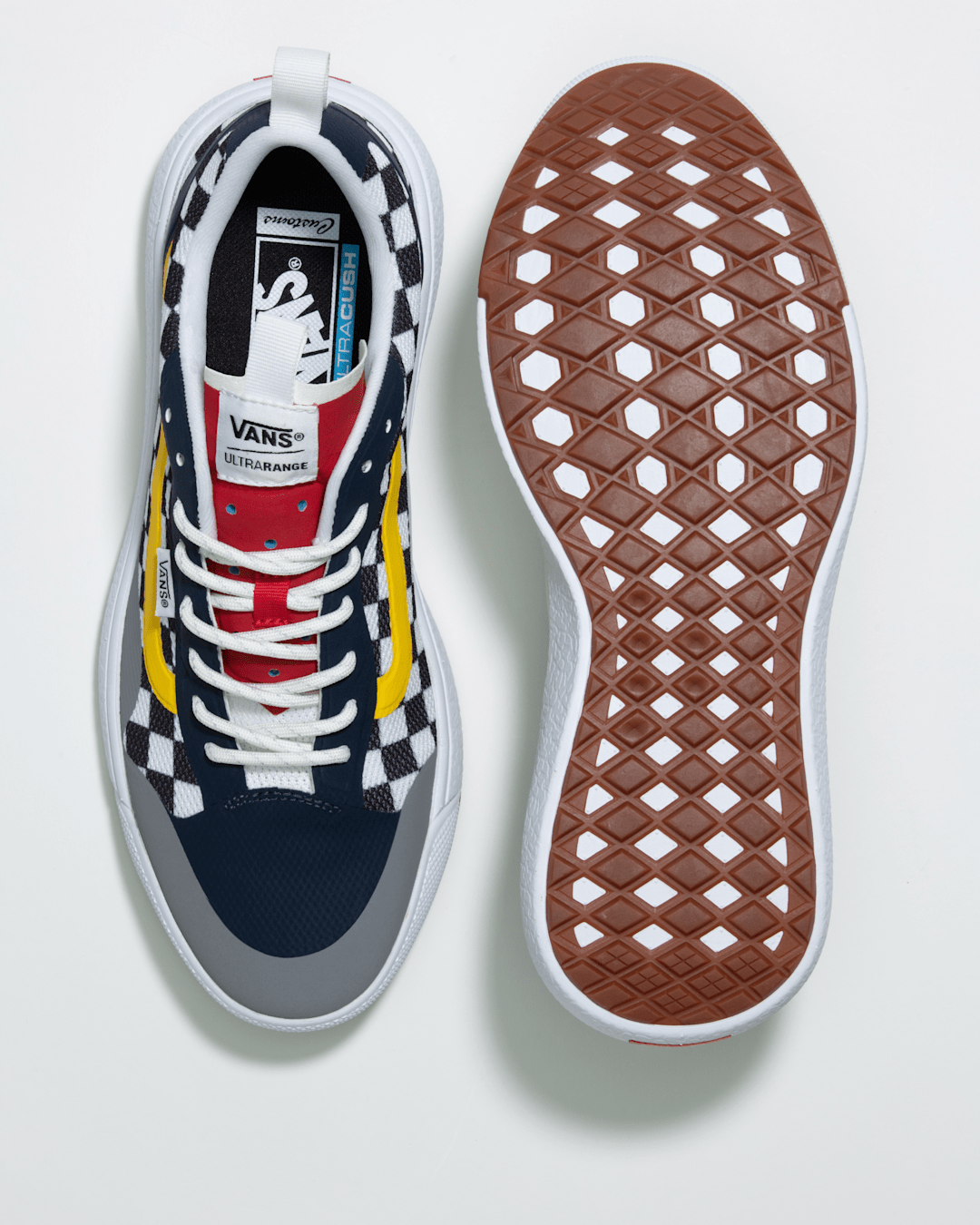 Vans Customs UltraRange EXO Checkerboard Shoe in Black / White