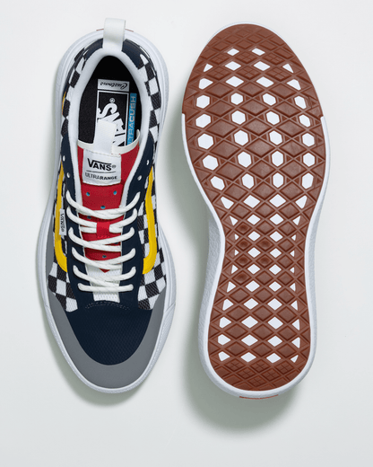 Vans Customs UltraRange EXO Checkerboard Shoe in Black / White
