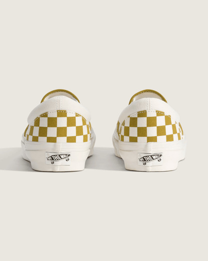 Vans Premium Classic Slip-On Checkerboard Shoe in Checkerboard Burnt Gold Yellow