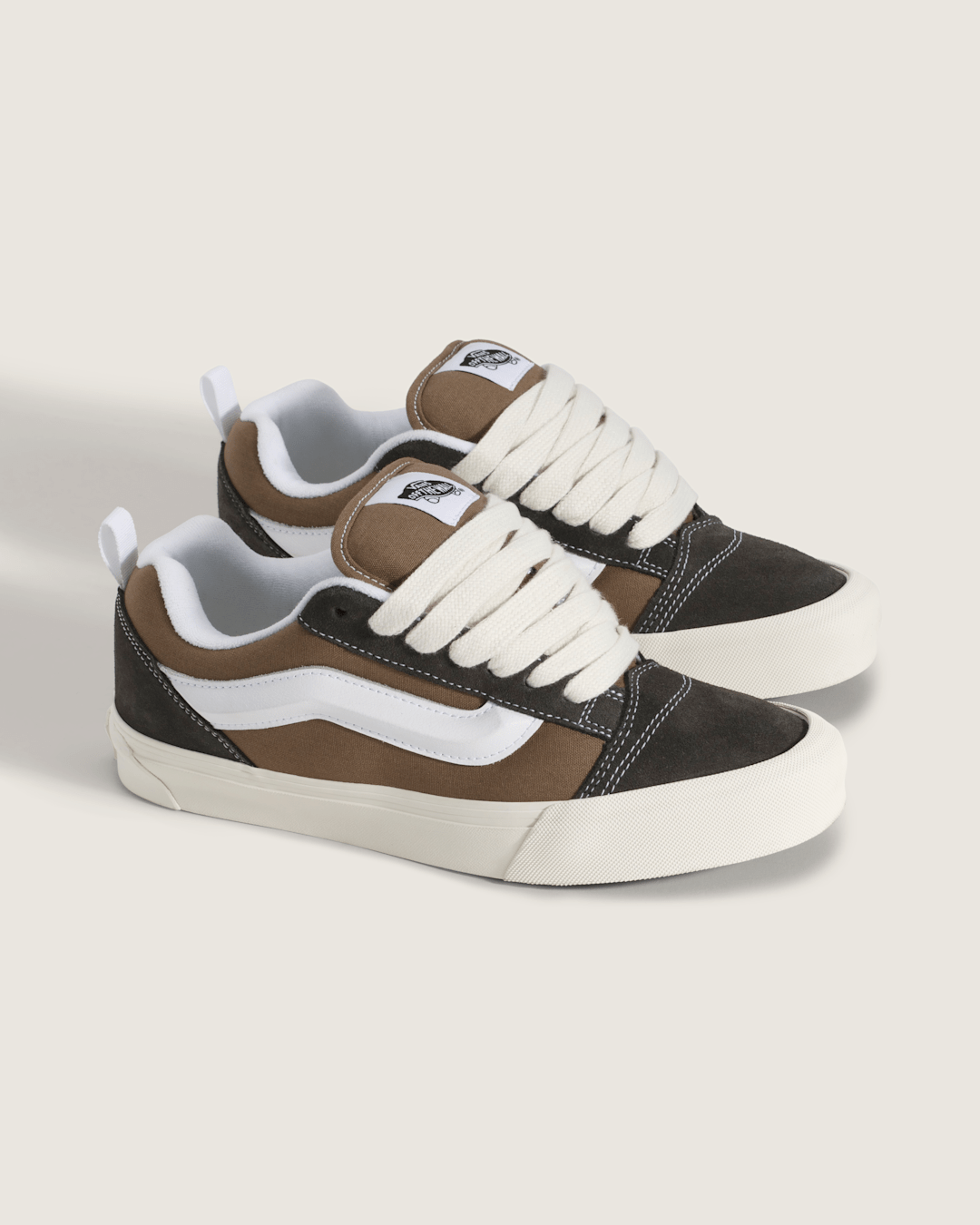 Vans Knu Skool Shoe in Light Brown / Dark Brown