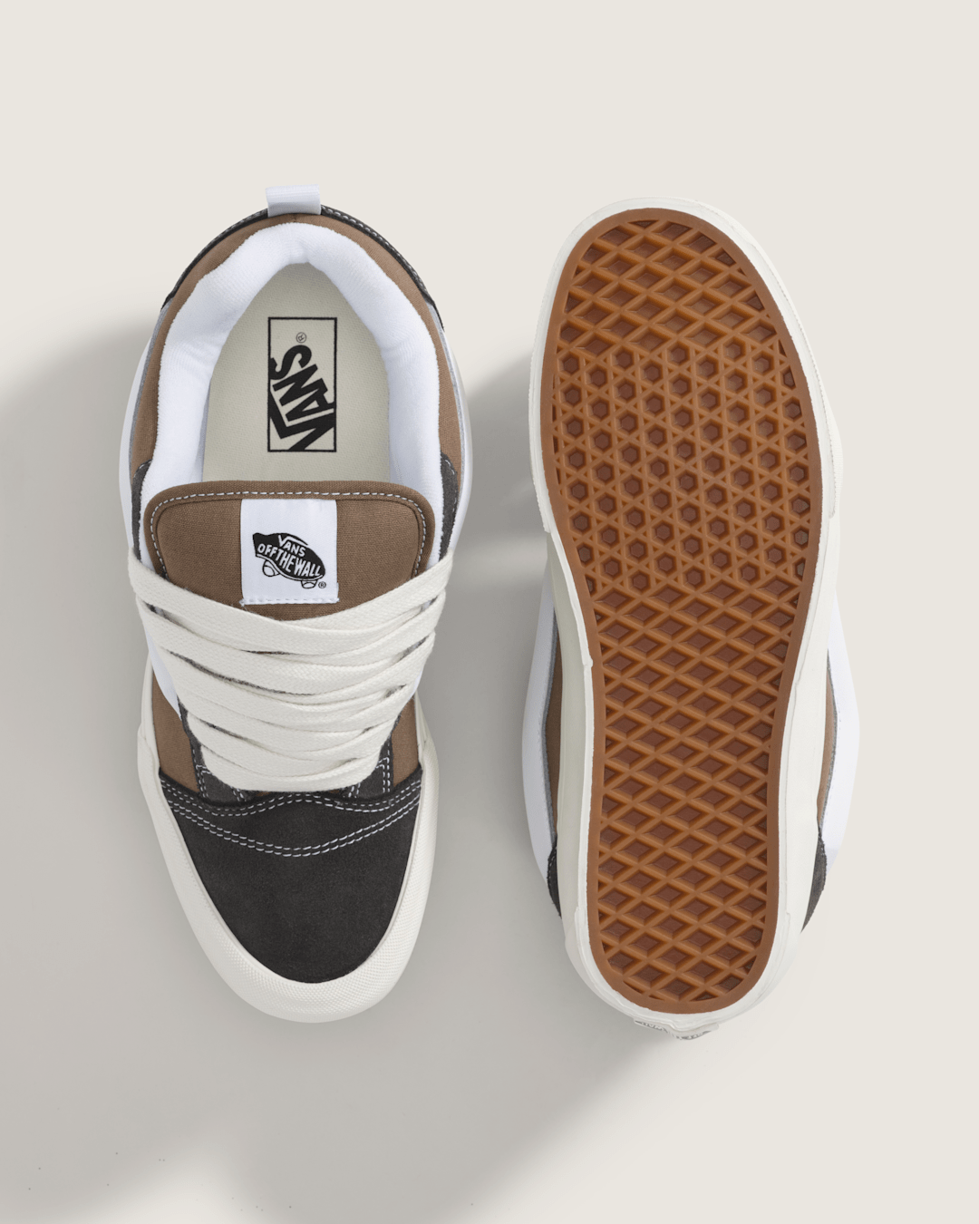 Vans Knu Skool Shoe in Light Brown / Dark Brown
