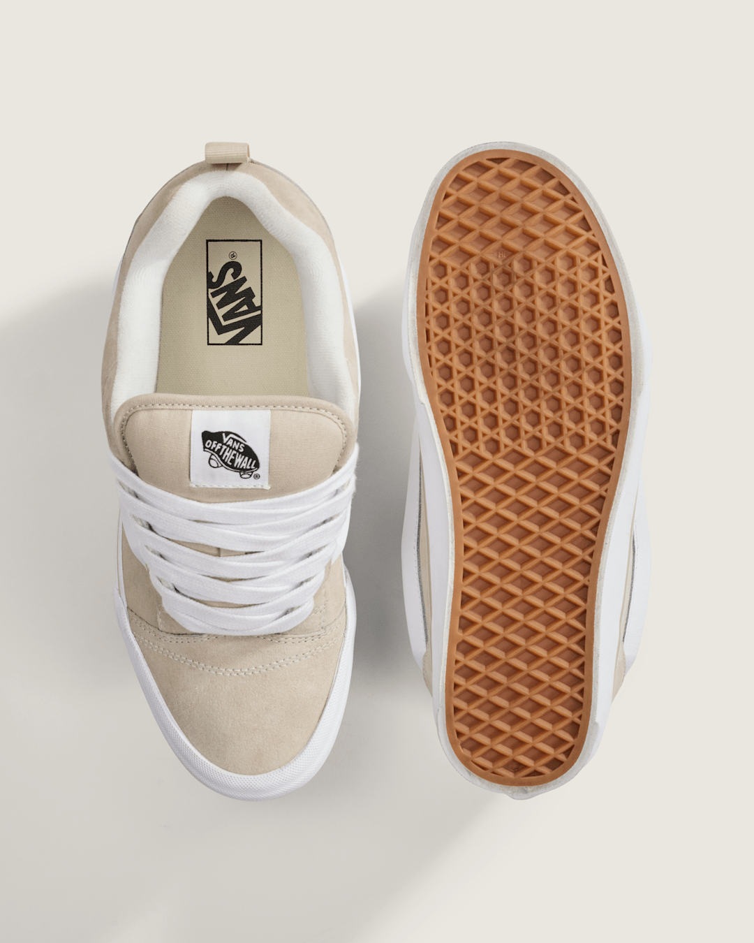 Vans Knu Skool Shoe in Neutral Beige