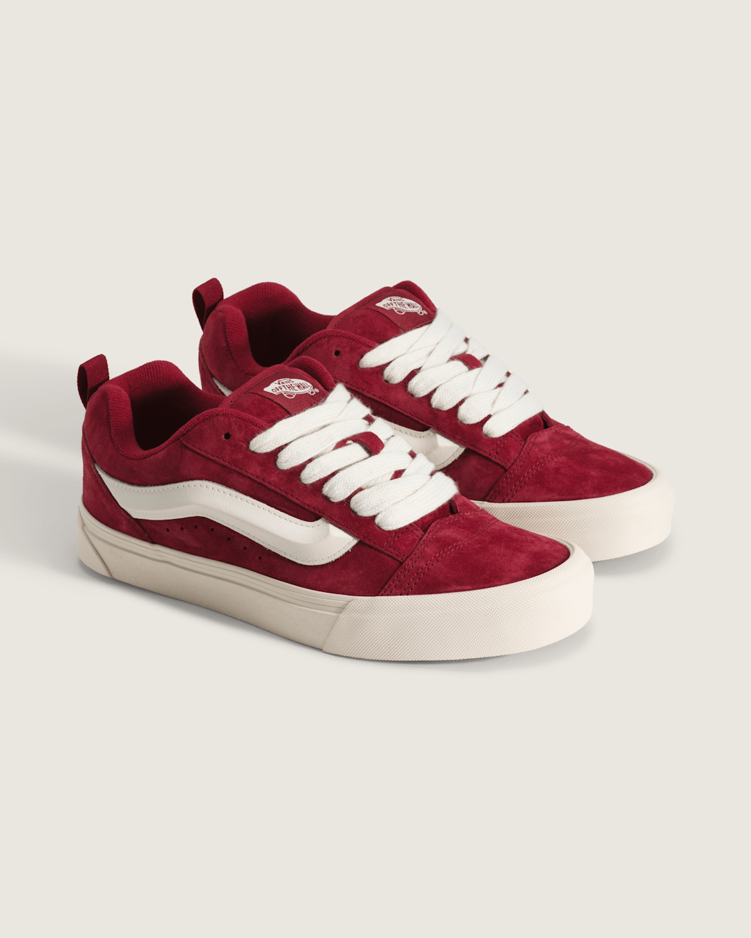 Vans Knu Skool Shoe in Bordeaux Red