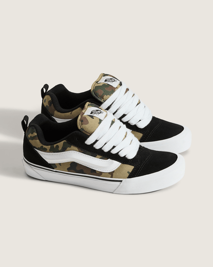 Vans Knu Skool Shoe in Camo Jungle Green