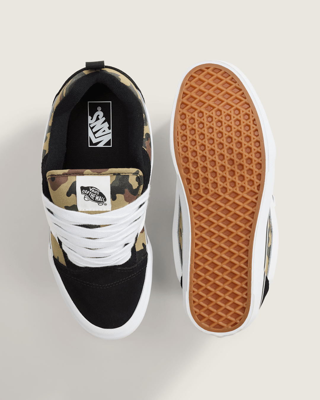 Vans Knu Skool Shoe in Camo Jungle Green