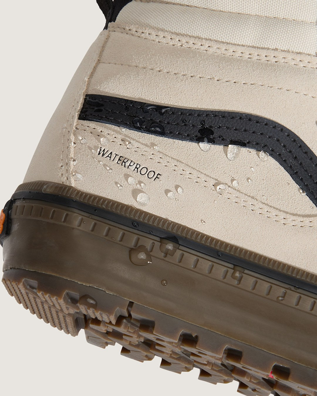 Vans Sk8-Hi Waterproof Insulated Shoe in Oatmeal Beige / Black