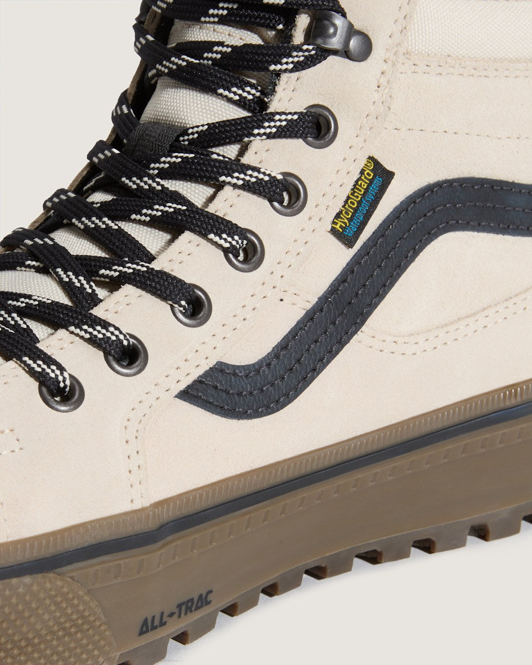Vans Sk8-Hi Waterproof Insulated Shoe in Oatmeal Beige / Black