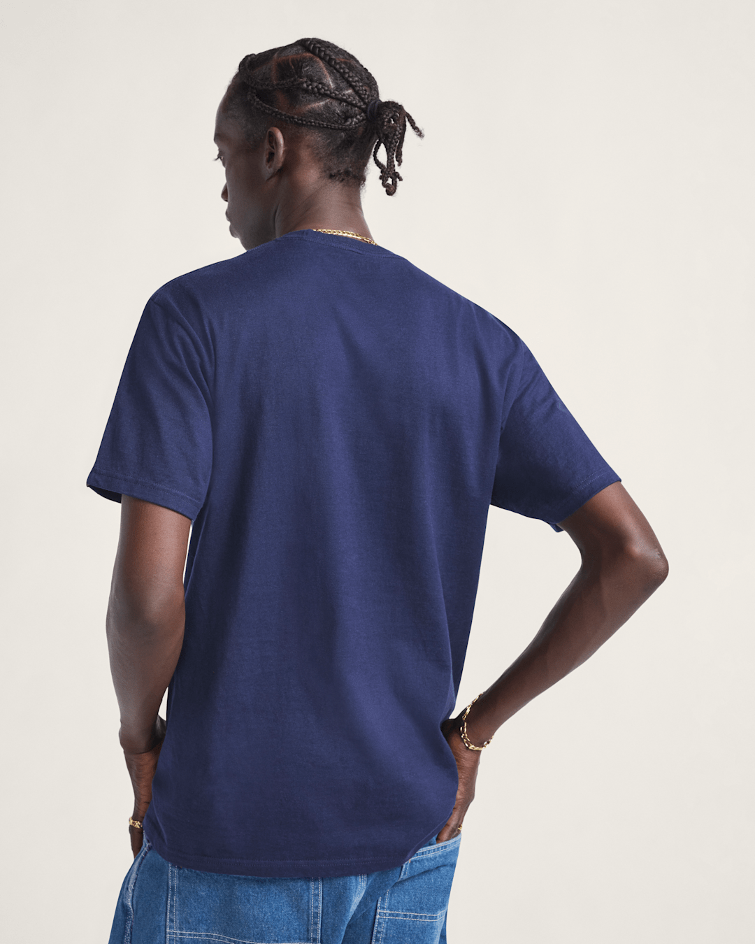 Vans Left Chest Logo T-Shirt in Navy Blue
