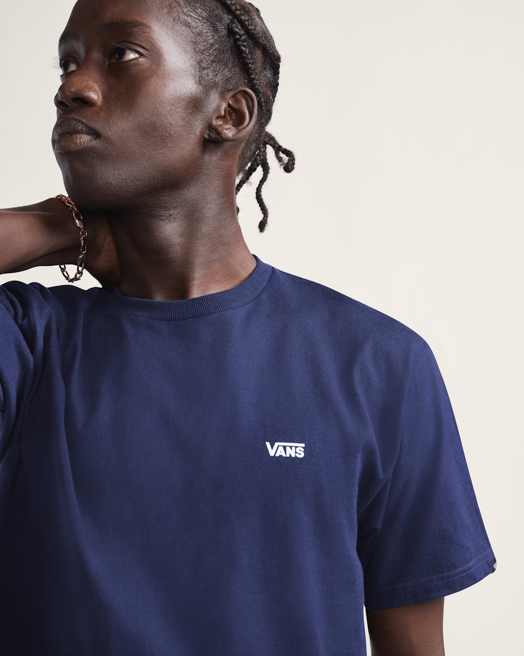 Vans Left Chest Logo T-Shirt in Navy Blue