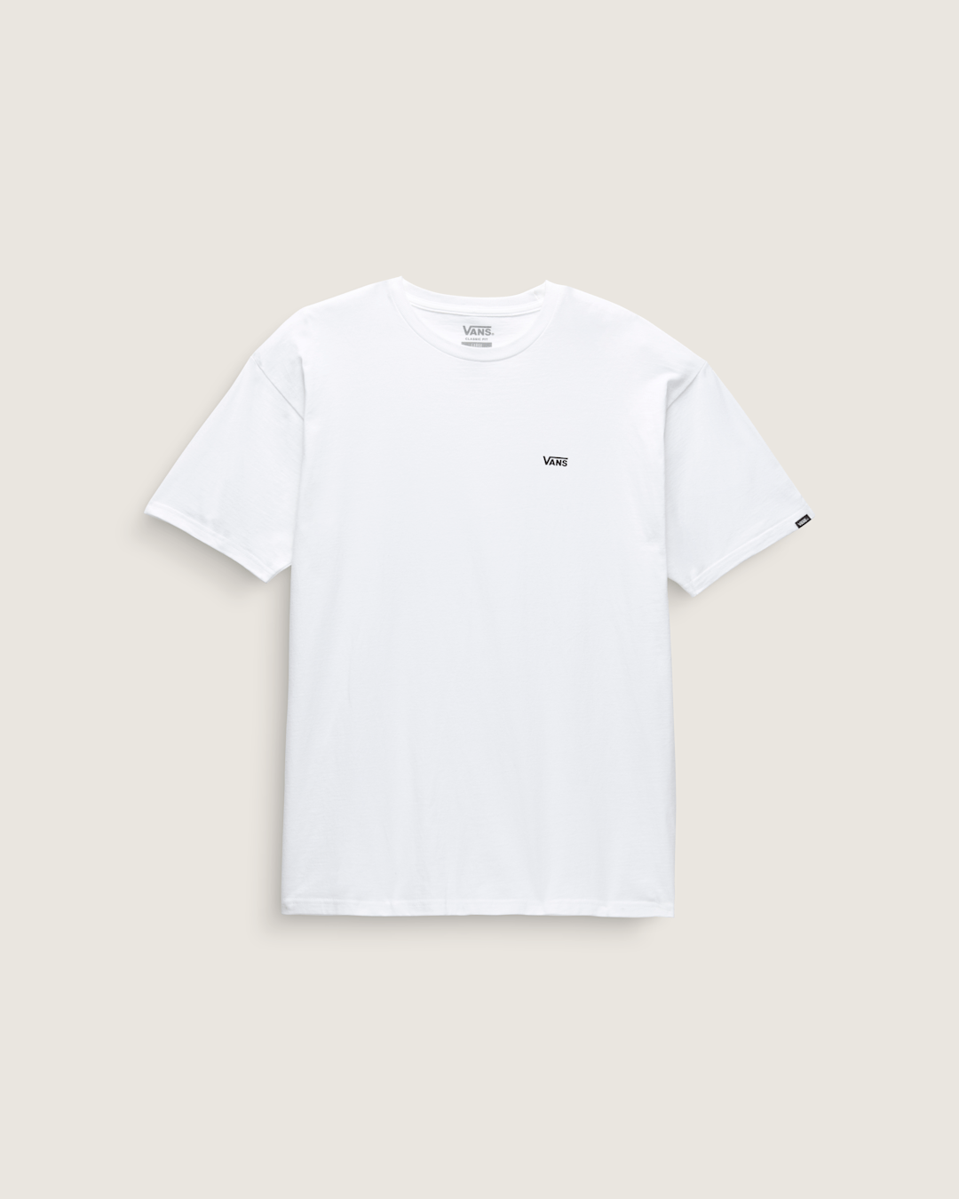 Vans Left Chest Logo T-Shirt in White / Black
