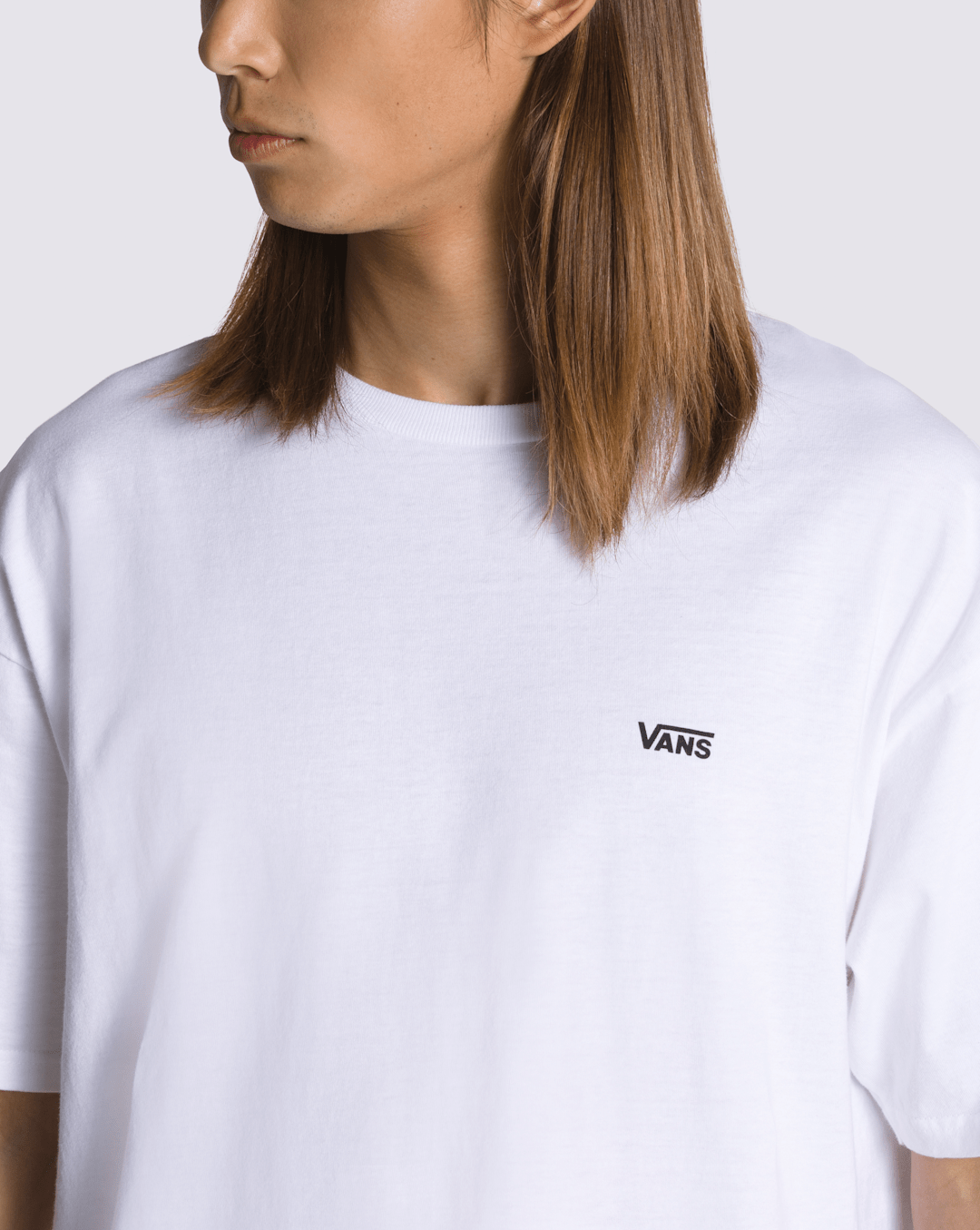 Vans Left Chest Logo T-Shirt in White / Black