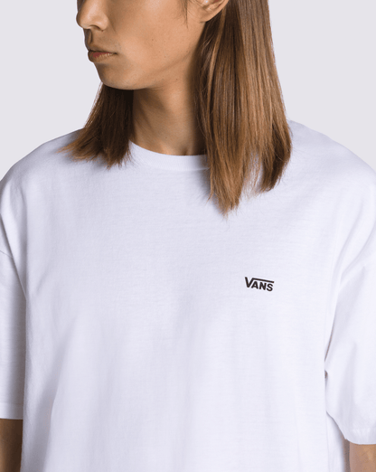 Vans Left Chest Logo T-Shirt in White / Black