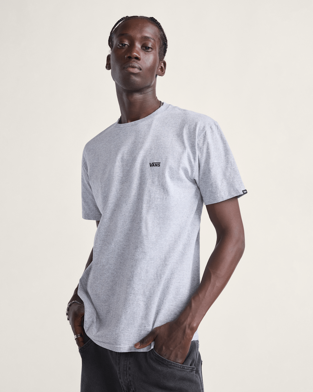 Vans Left Chest Logo T-Shirt in Heather Grey