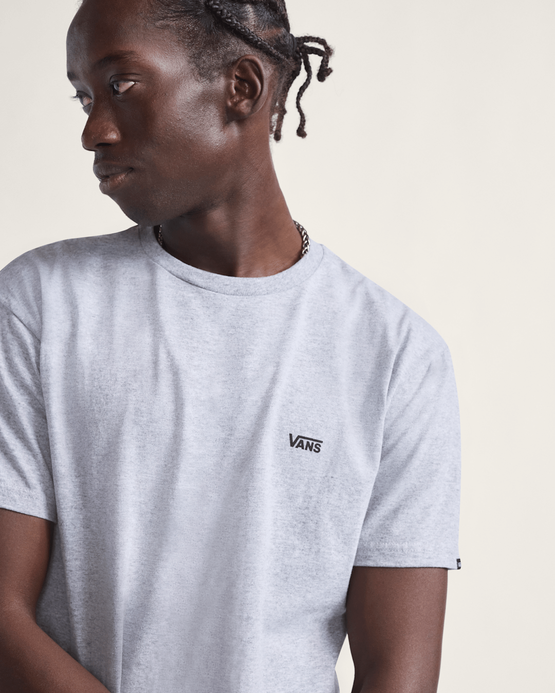 Vans Left Chest Logo T-Shirt in Heather Grey