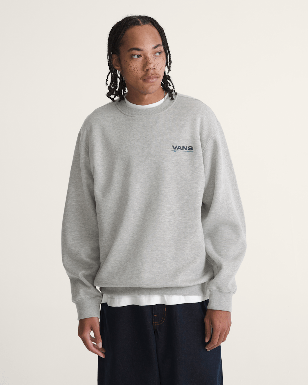 Vans Palms Crew Sweatshirt in Cement Heather