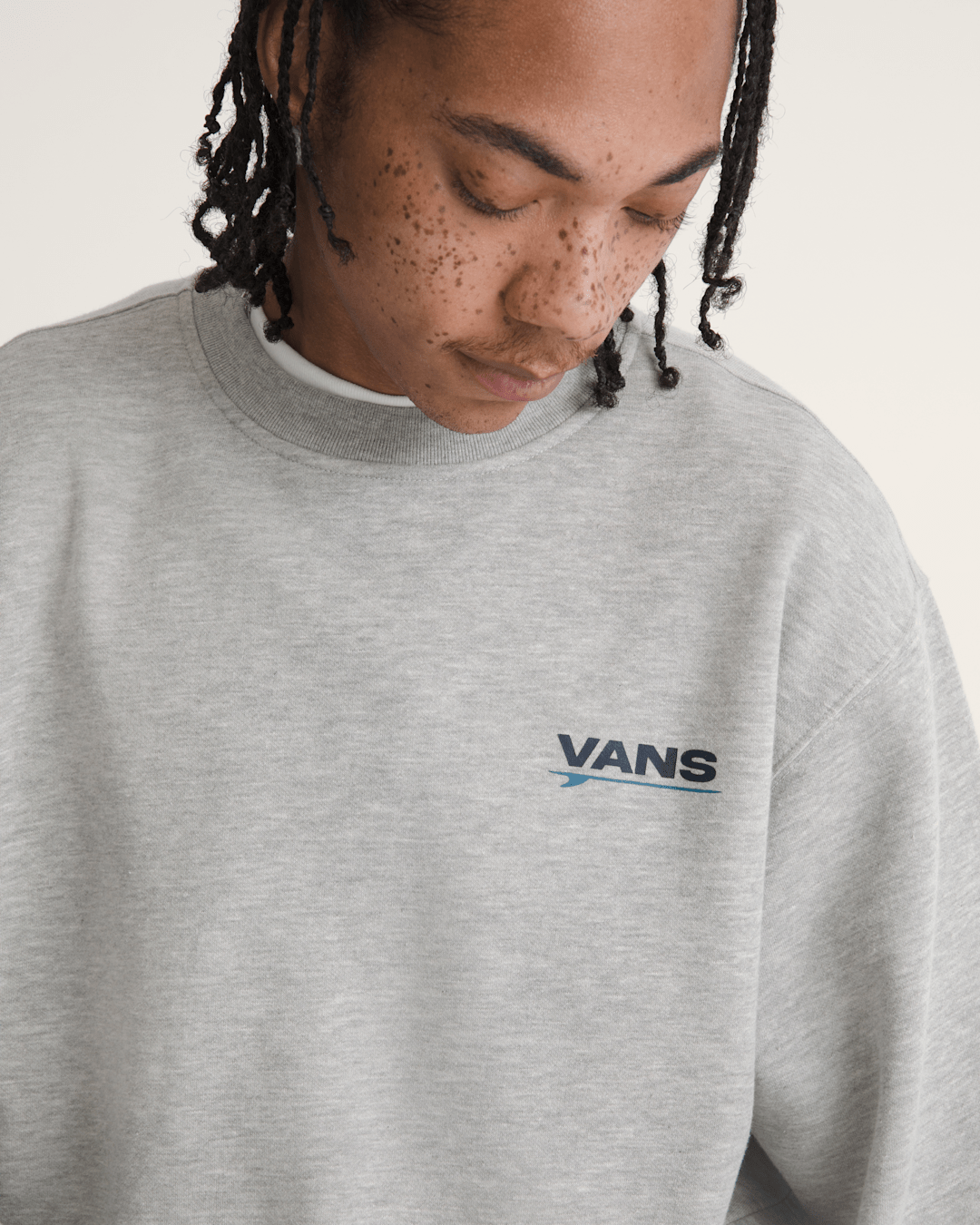 Vans Palms Crew Sweatshirt in Cement Heather