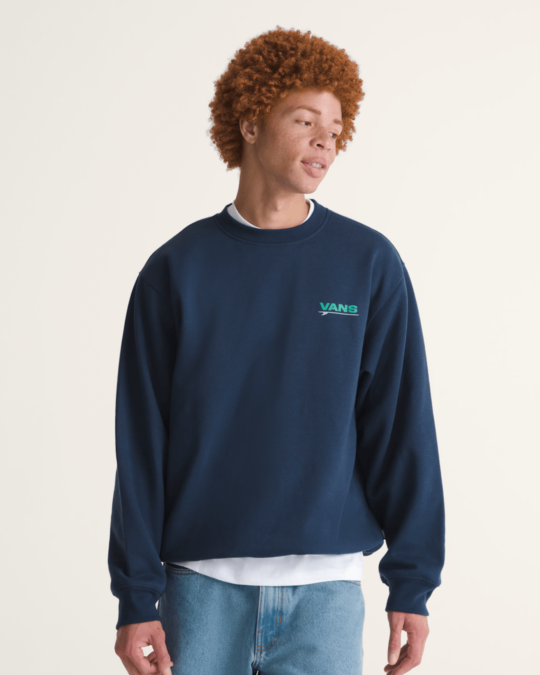 Vans Palms Crew Sweatshirt in Dress Blues