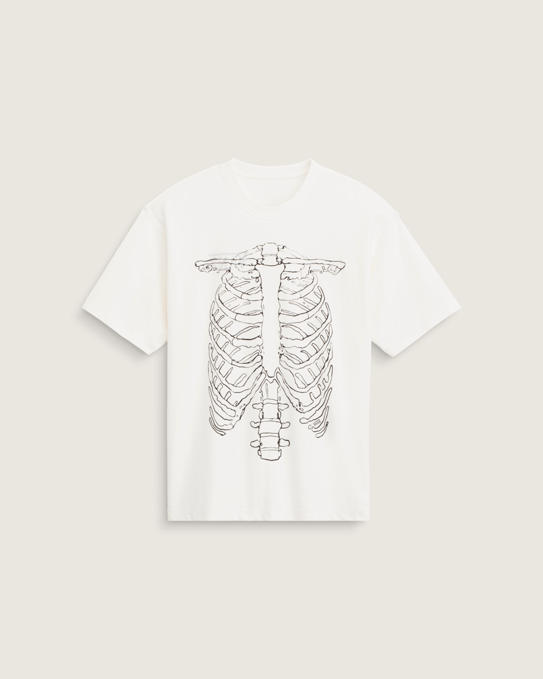 Vans Ribcage Reversible T-Shirt in Egret White
