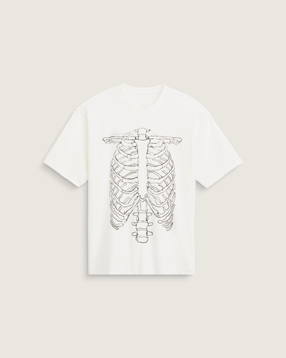 Vans Ribcage Reversible T-Shirt in Egret White