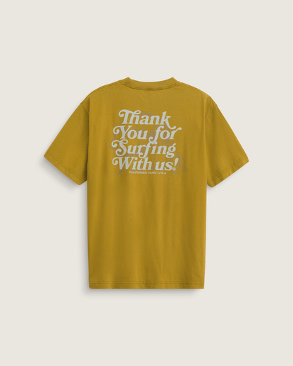 Vans Thanks For Surfin T-Shirt in Burnt Gold Yellow