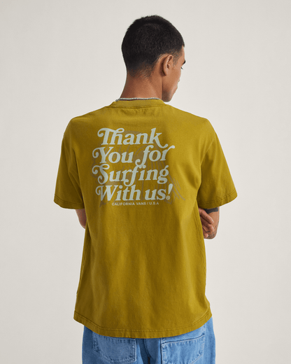 Vans Thanks For Surfin T-Shirt in Burnt Gold Yellow