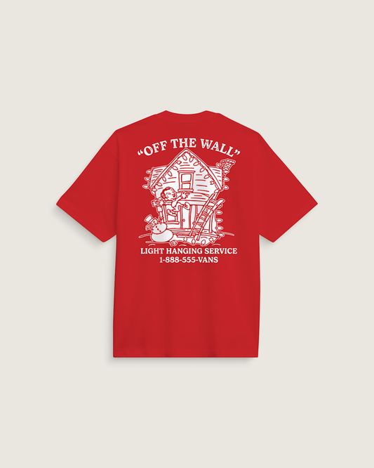 Vans Deck the Walls T-Shirt in Red