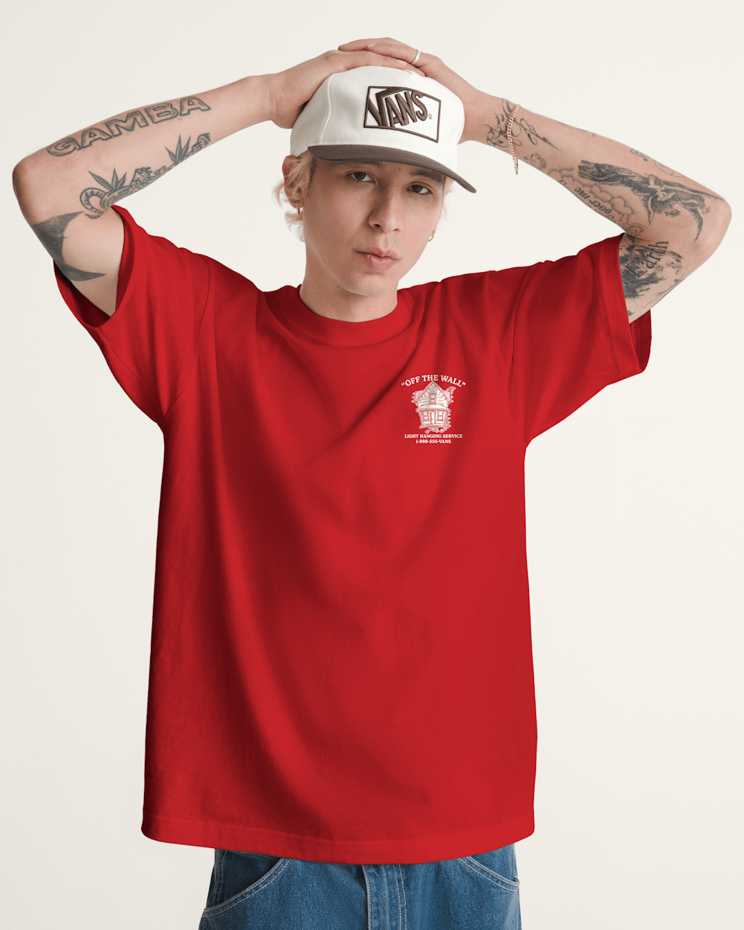 Vans Deck the Walls T-Shirt in Red