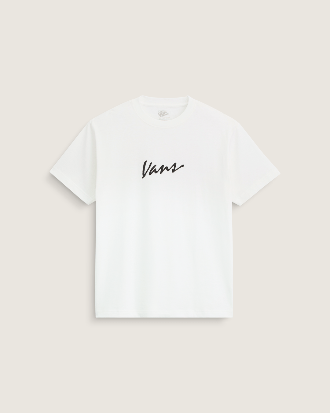 Vans Classic Script T-Shirt in Marshmallow White / Black
