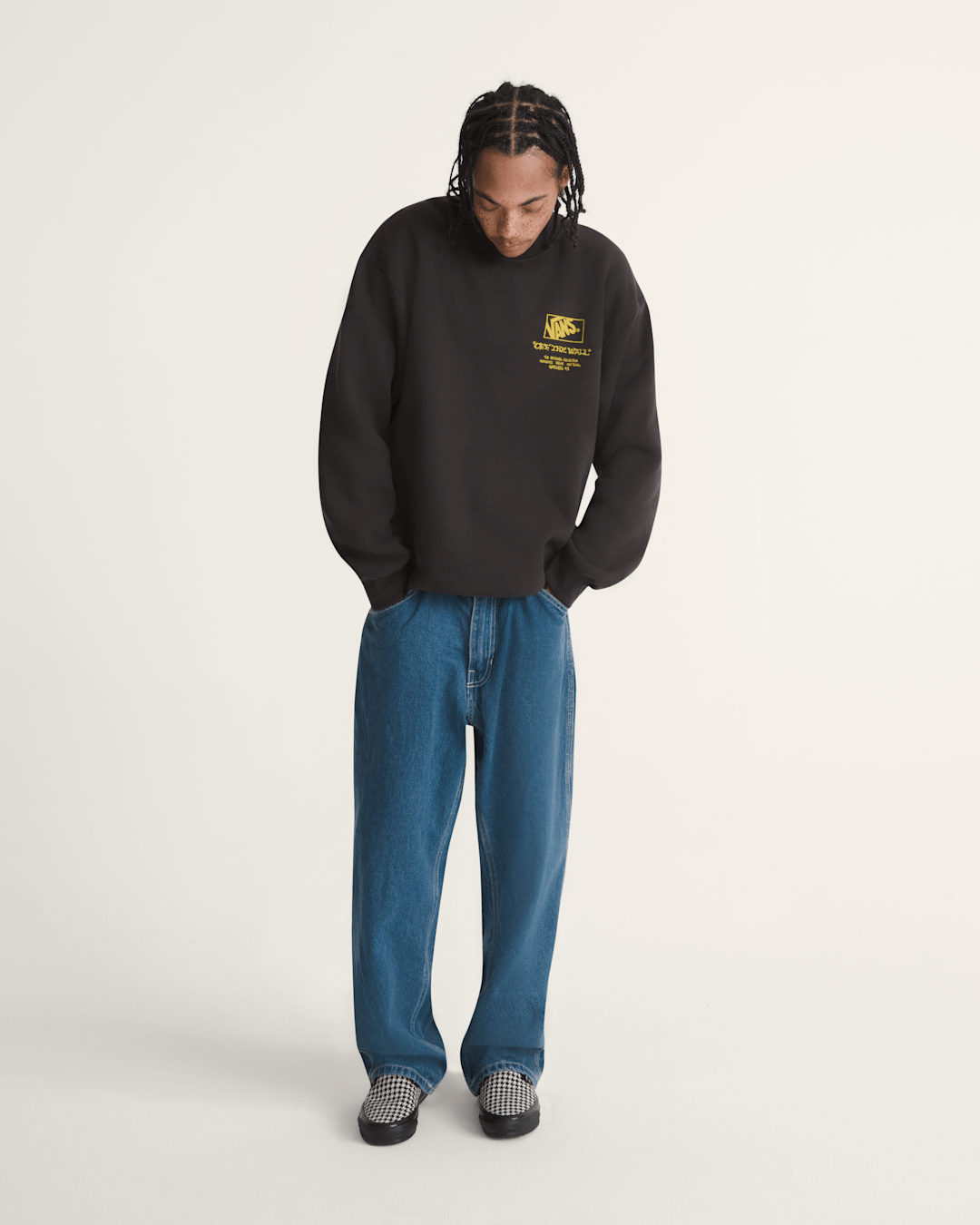 Vans Circle Bones Formula Crew Sweatshirt in Black