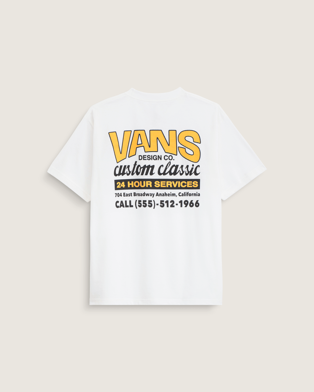 Vans Shop Front T-Shirt in White / Sunny Yellow