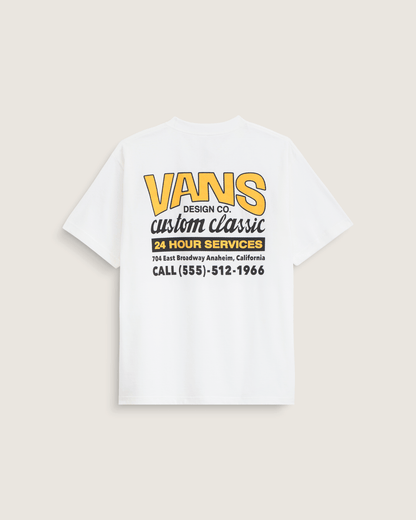 Vans Shop Front T-Shirt in White / Sunny Yellow