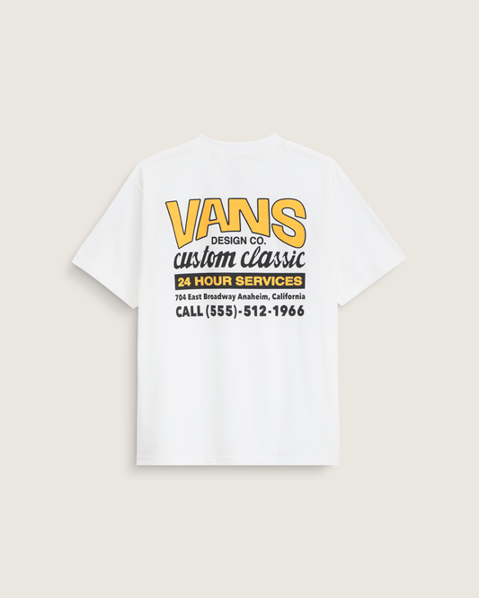 Vans Shop Front T-Shirt in White / Sunny Yellow