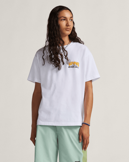 Vans Shop Front T-Shirt in White / Sunny Yellow