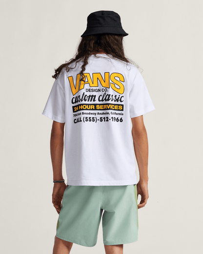 Vans Shop Front T-Shirt in White / Sunny Yellow