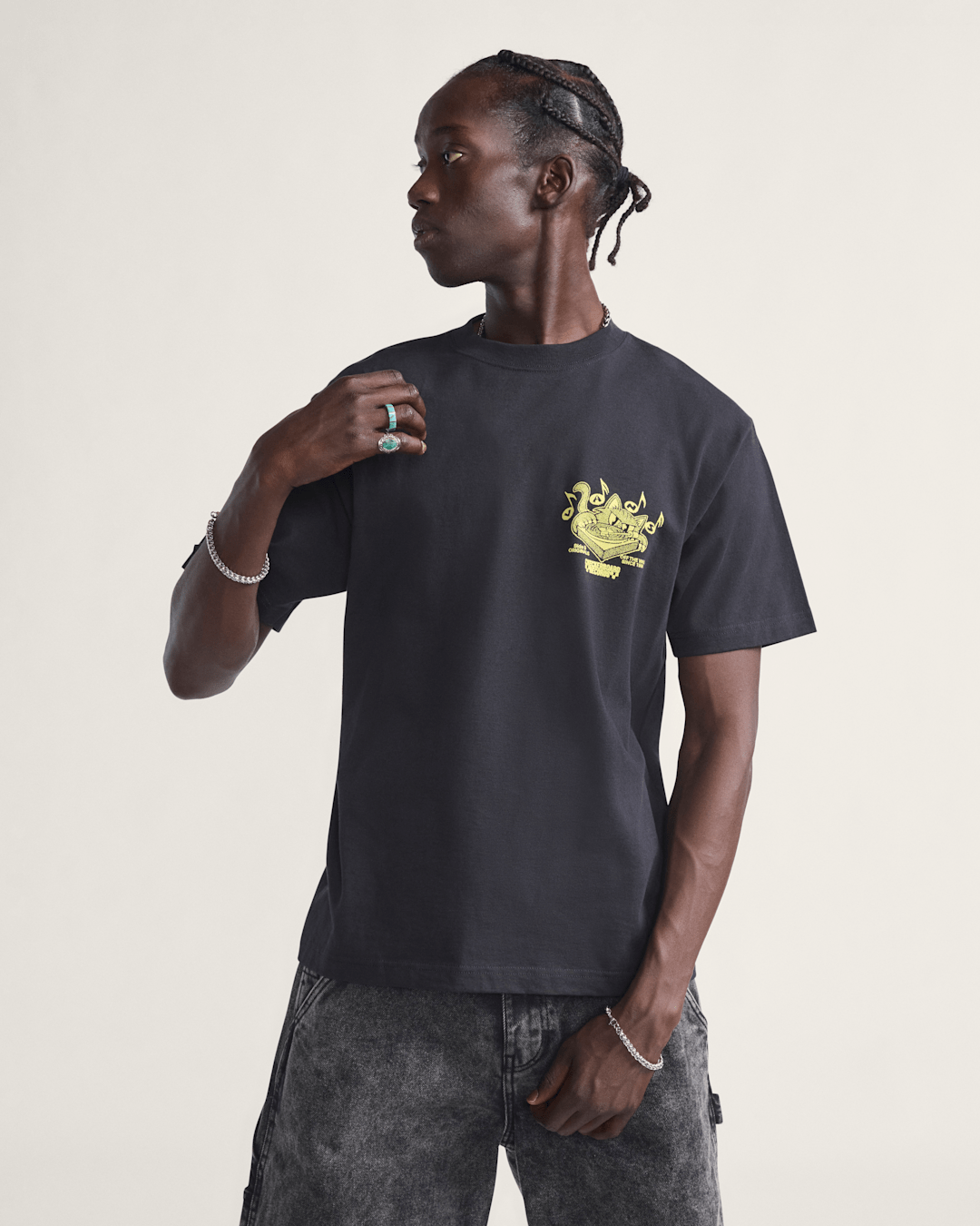 Vans Scratched Records T-Shirt in Black