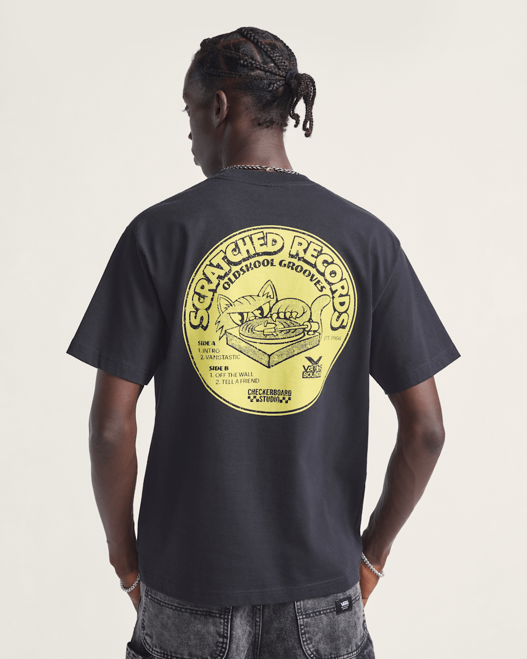 Vans Scratched Records T-Shirt in Black