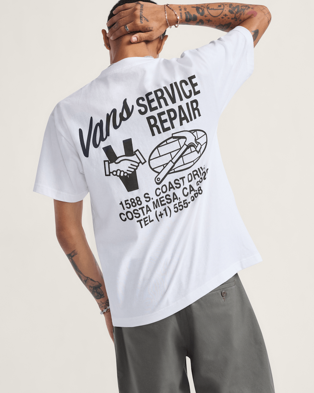 Vans Service Repair T-Shirt in White