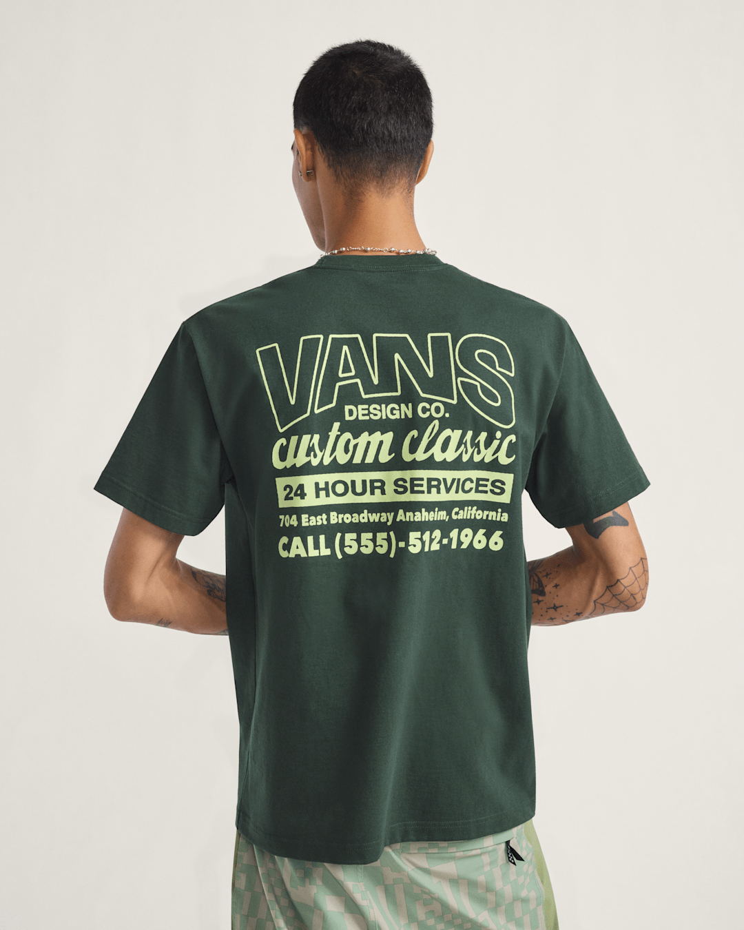 Vans Shop Front T-Shirt in Dried Kelp Green