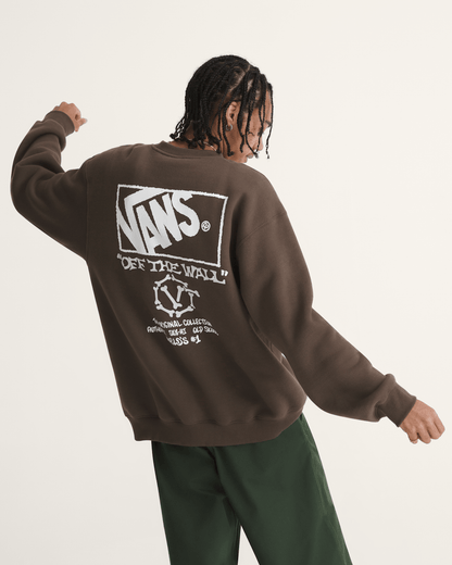 Vans Circle Bones Formula Crew Sweatshirt in Coal Brown