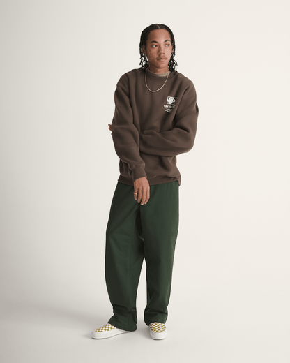 Vans Circle Bones Formula Crew Sweatshirt in Coal Brown